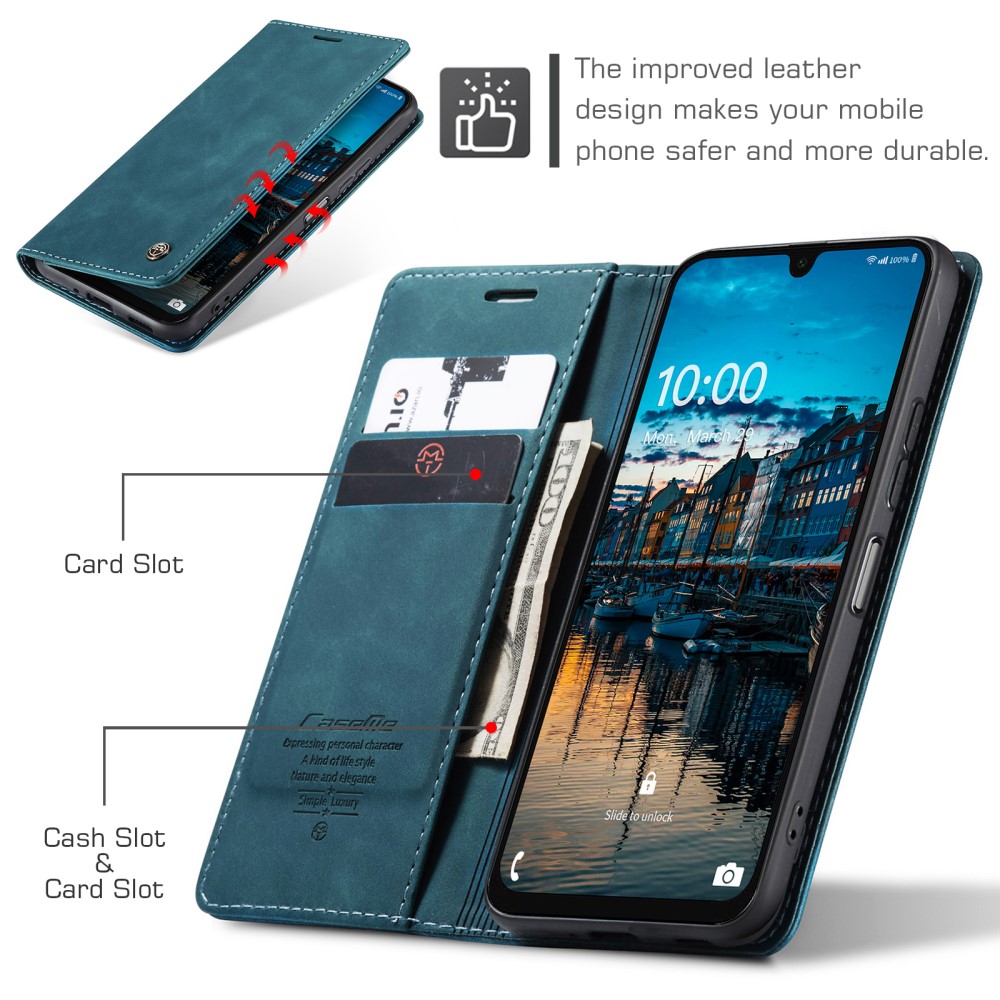 CASEME CASEME Galaxy A16/A26 5G Fodral Flip Retro Läder Blå