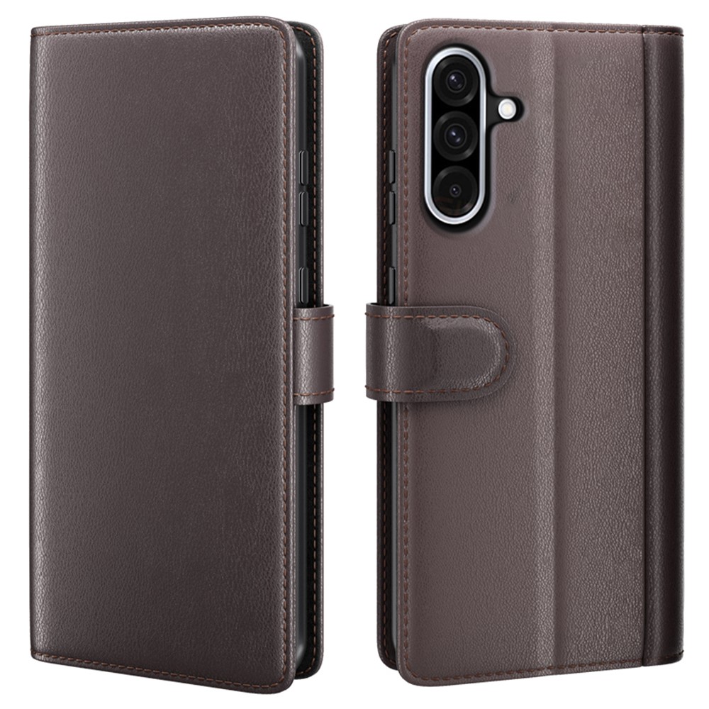  Samsung Galaxy A36 5G/A56 5G Fodral Premium Äkta Läder Brun