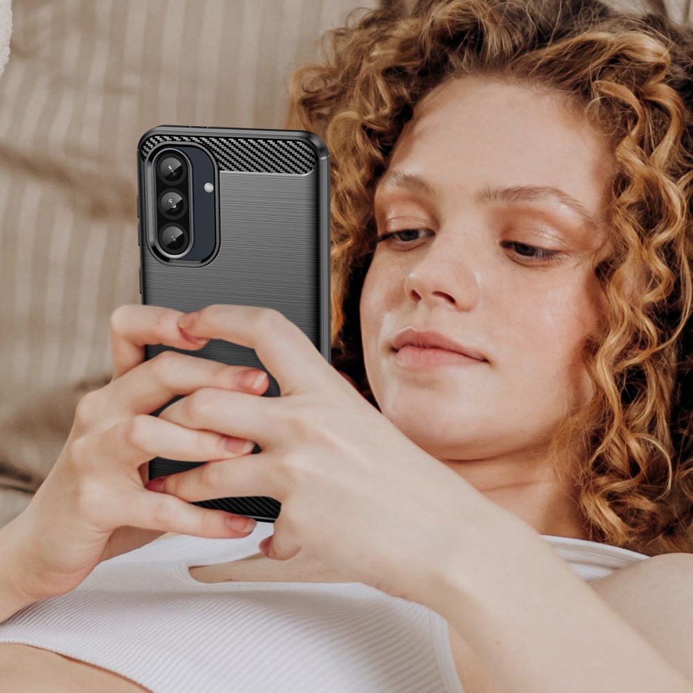  Samsung Galaxy A56 5G / A36 5G Skal Borstad Stål Svart