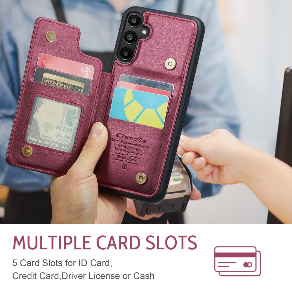 CASEME CASEME Galaxy A56 5G/A36 5G Skal RFID Kickstand Plånbok Röd
