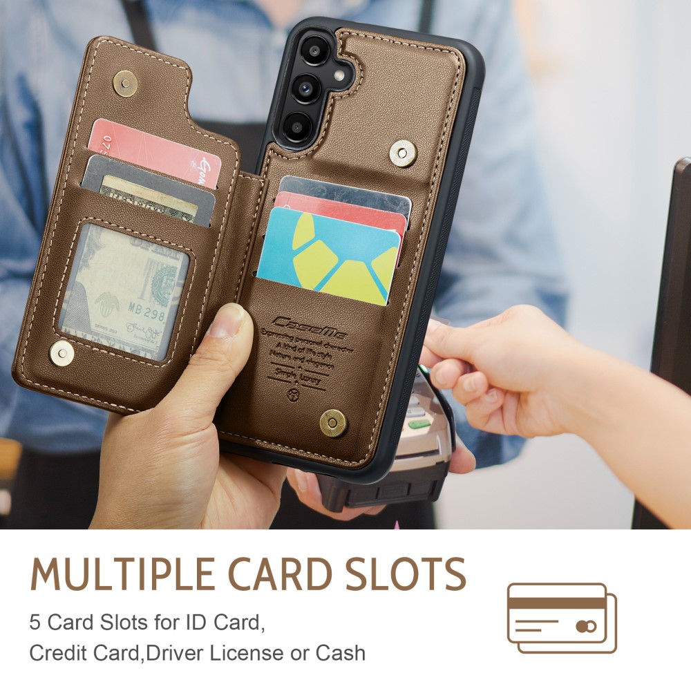 CASEME CASEME Galaxy A56 5G/A36 5G Skal RFID Kickstand Plånbok Brun