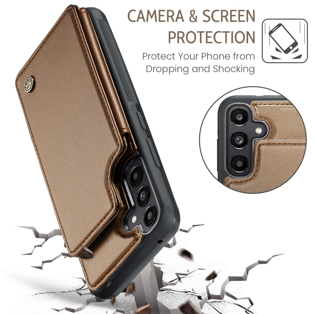 CASEME CASEME Galaxy A56 5G/A36 5G Skal RFID Kickstand Plånbok Brun