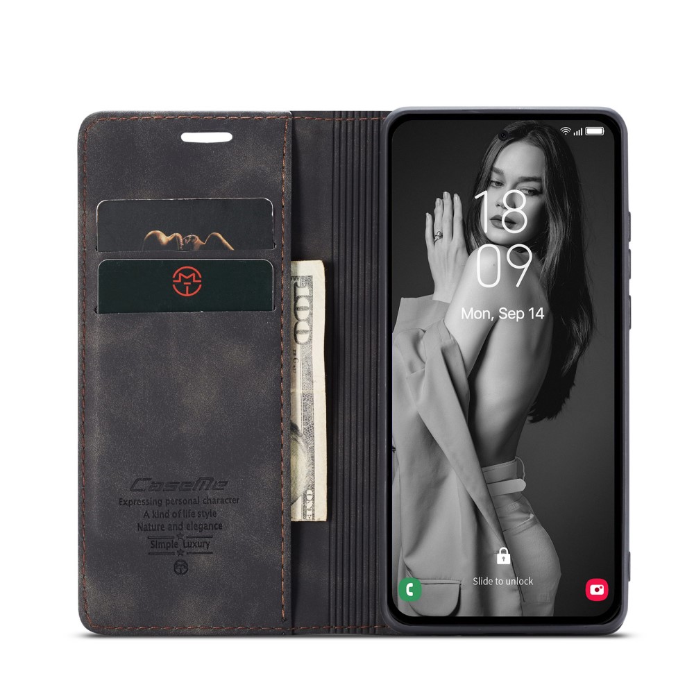 CASEME CASEME Galaxy A56 5G/A36 5G Fodral Retro Läder Svart