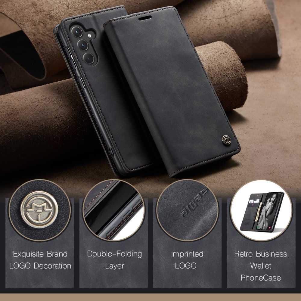 CASEME CASEME Galaxy A56 5G/A36 5G Fodral Retro Läder Svart
