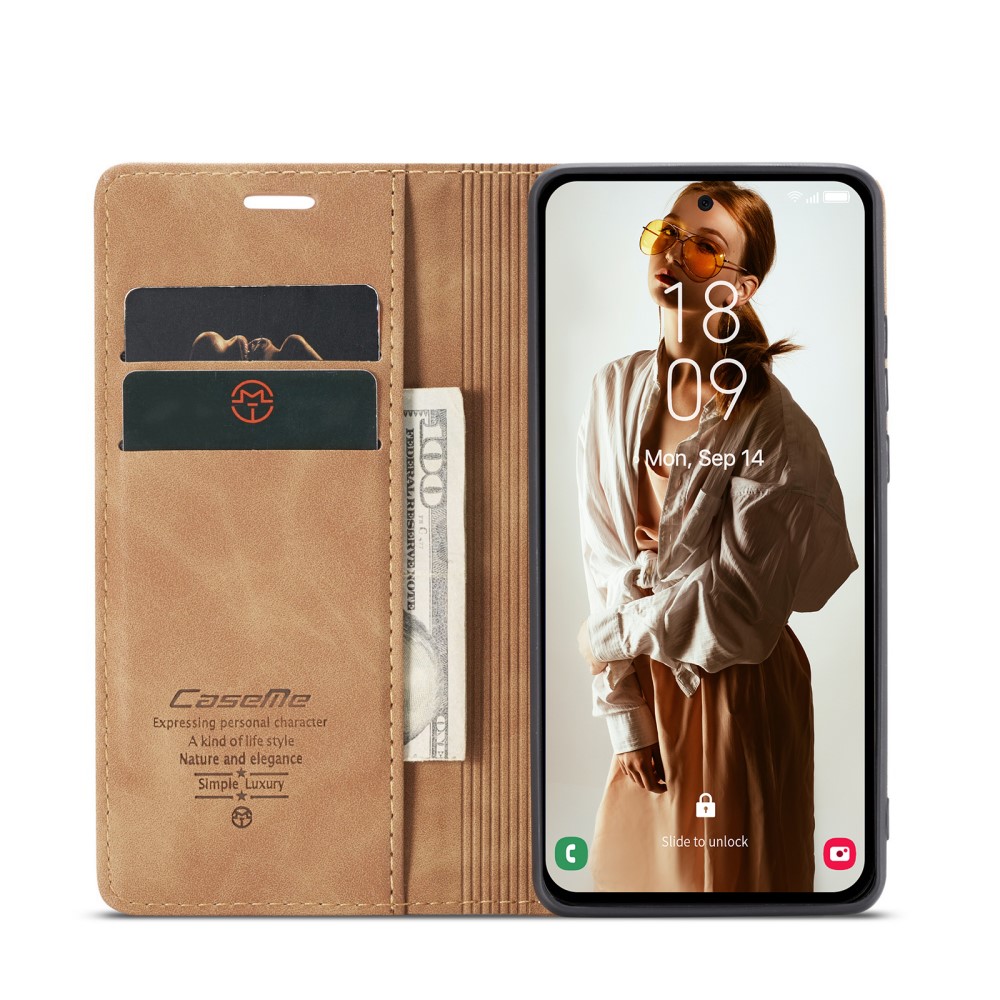 CASEME CASEME Galaxy A56 5G/A36 5G Fodral Retro Läder Brun