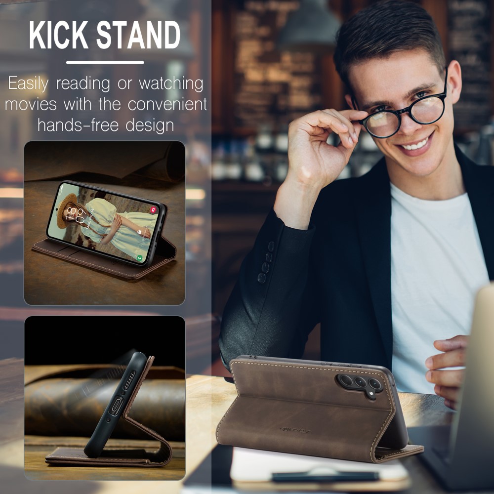 CASEME CASEME Galaxy A56 5G/A36 5G Fodral Retro Läder Mörk Brun