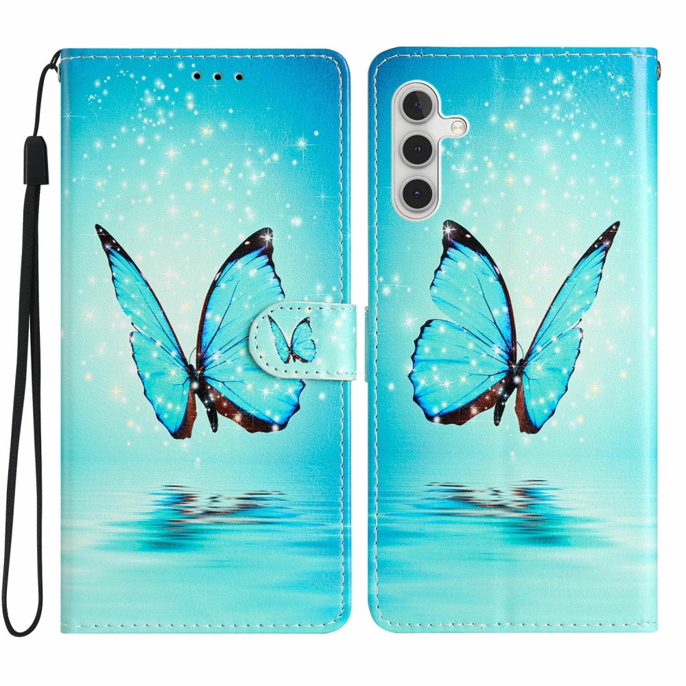  Samsung Galaxy S25 Plus Fodral Med Tryck Blå Fjäril