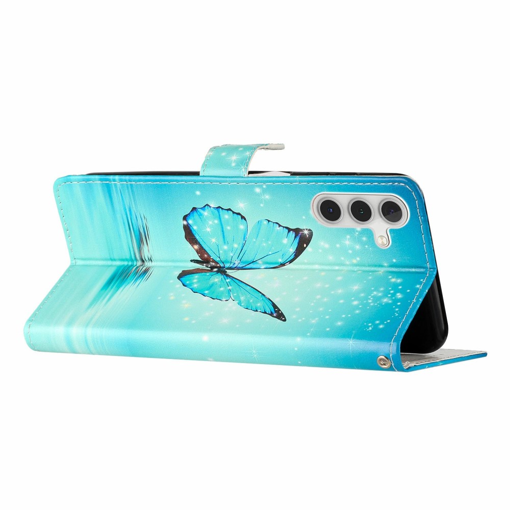  Samsung Galaxy S25 Plus Fodral Med Tryck Blå Fjäril