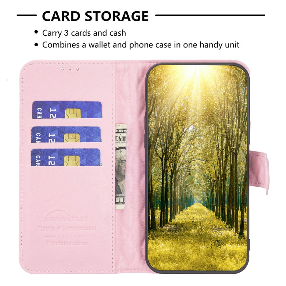  Motorola Moto G35 5G Fodral Diamond Läder Rosa