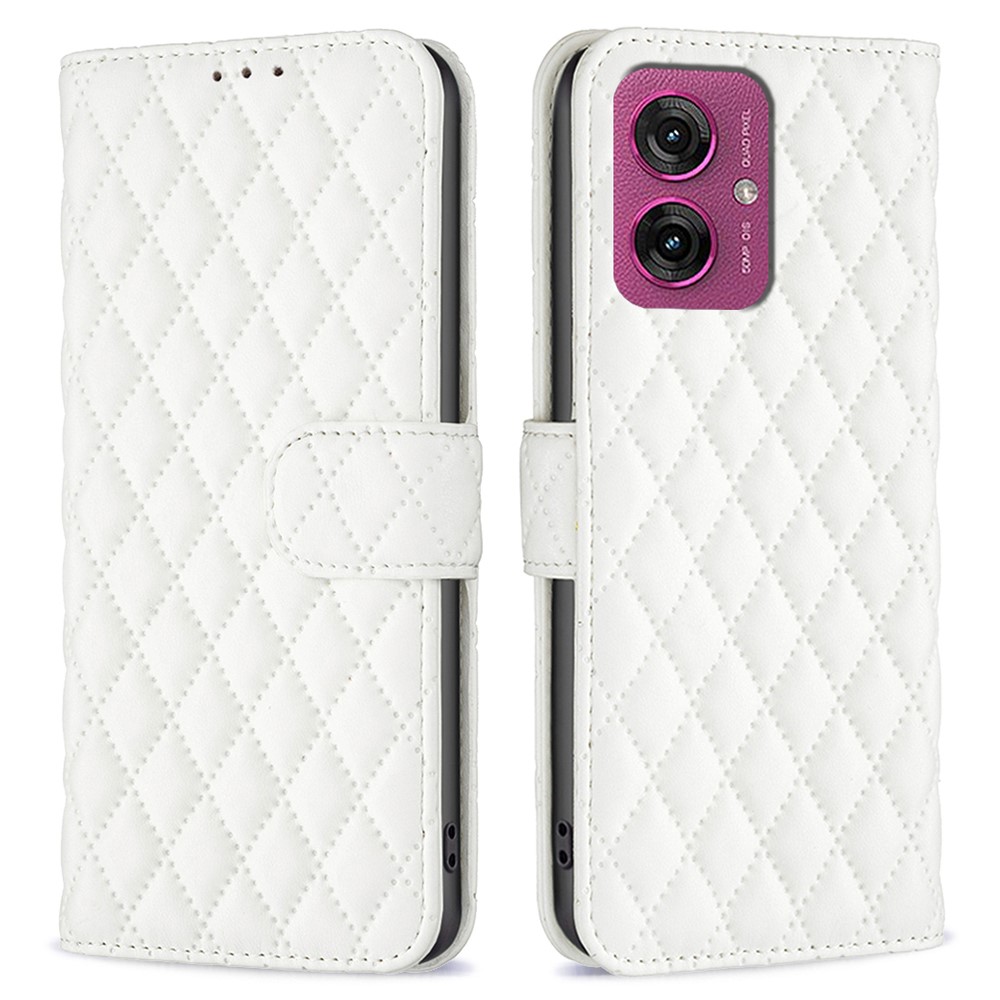  Motorola Moto G55 5G Fodral Diamond Läder Vit
