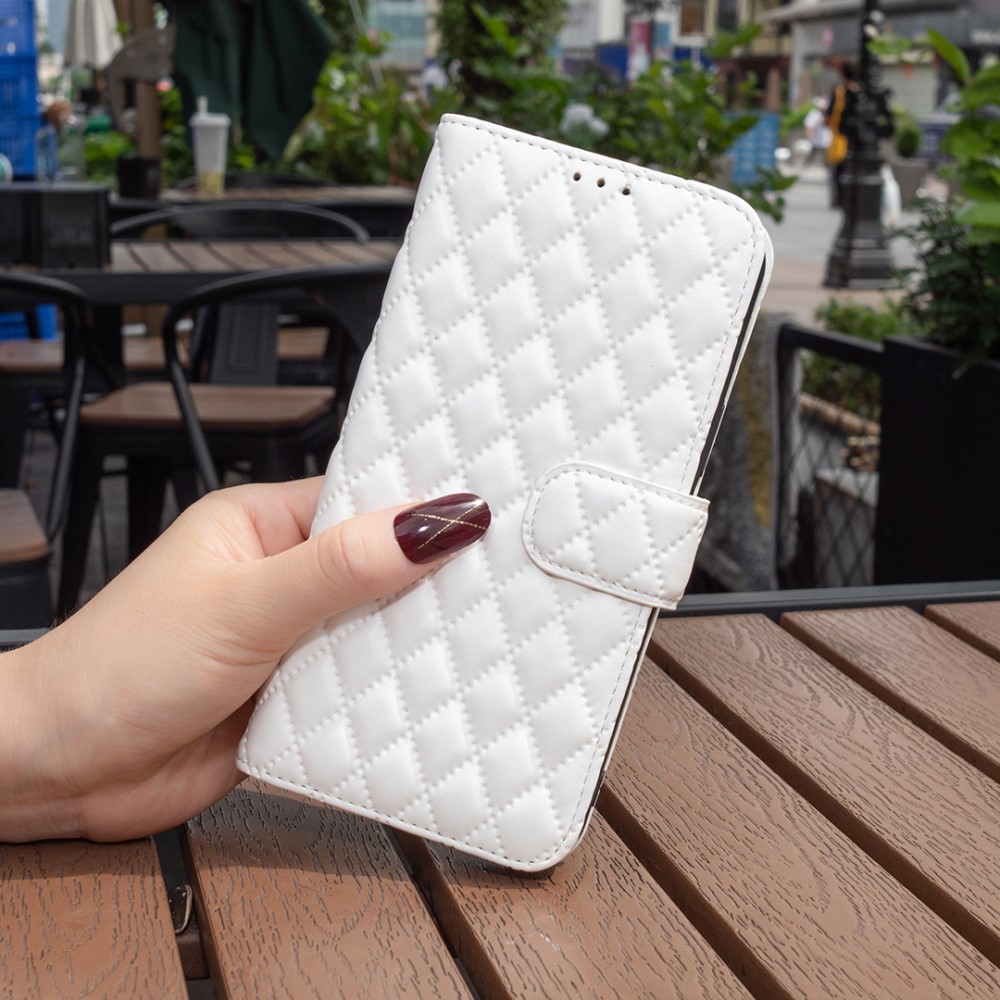  Motorola Moto G55 5G Fodral Diamond Läder Vit