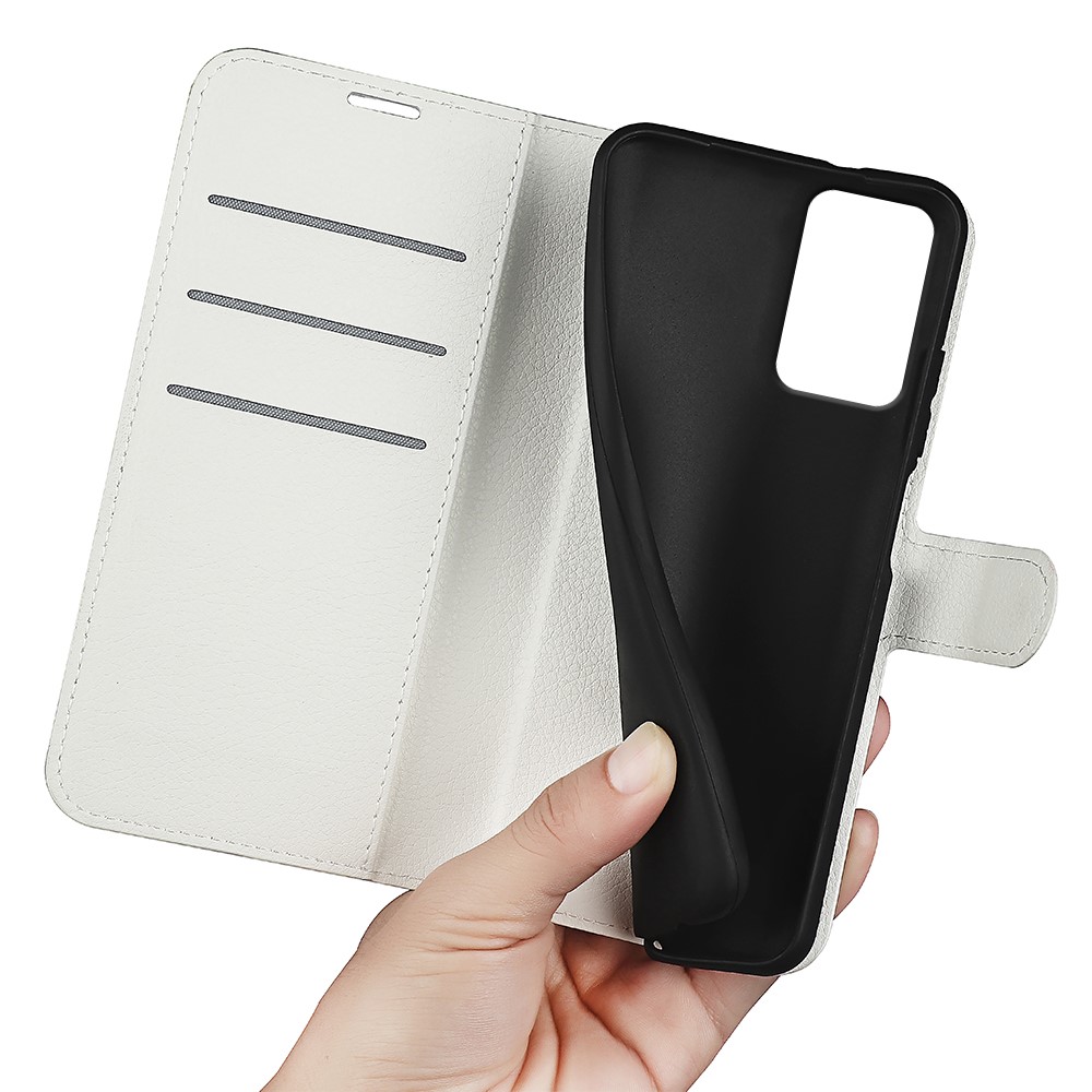  Motorola Moto G35 5G Fodral Litchi Läder Vit
