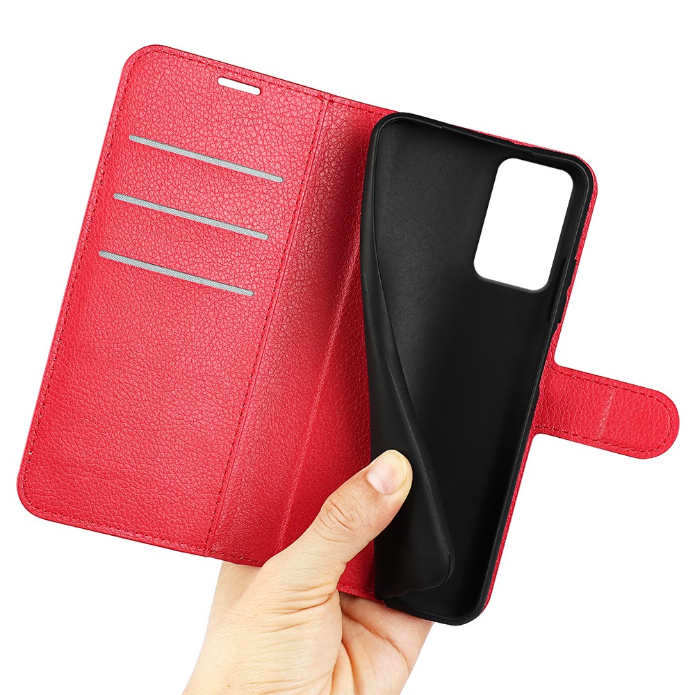  Motorola Moto G35 5G Fodral Litchi Läder Röd
