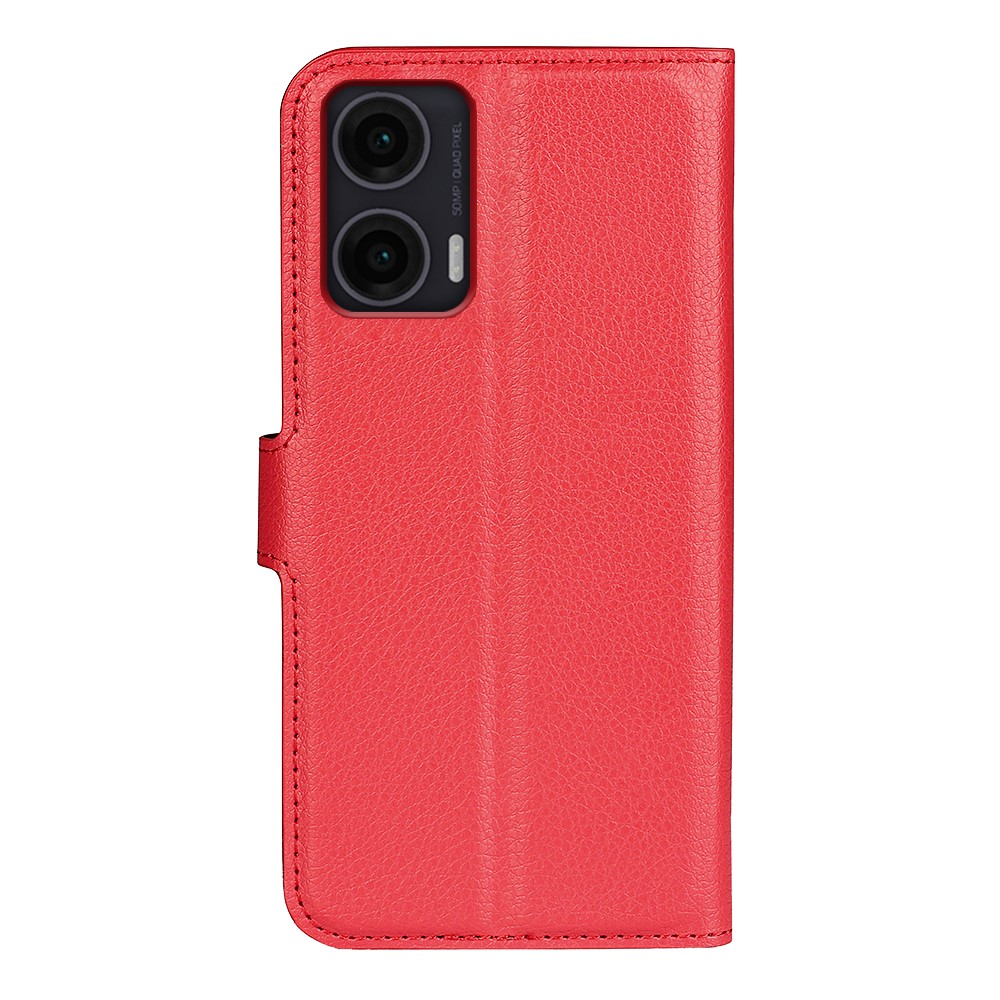  Motorola Moto G35 5G Fodral Litchi Läder Röd