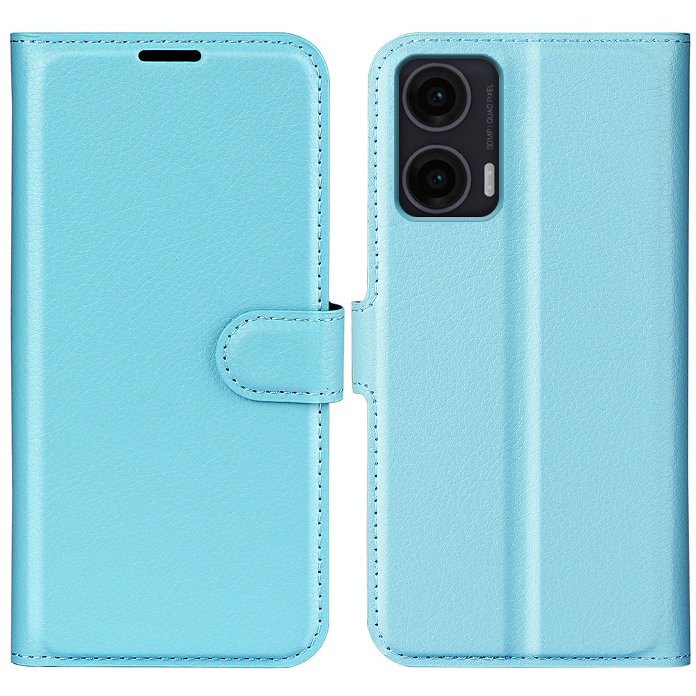  Motorola Moto G35 5G Fodral Litchi Läder Blå