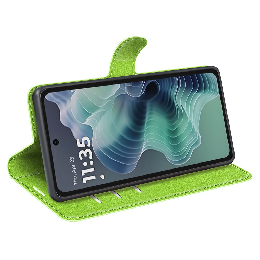  Motorola Moto G35 5G Fodral Litchi Läder Grön