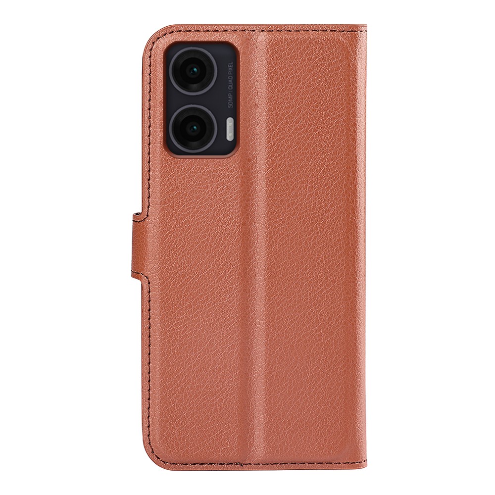  Motorola Moto G35 5G Fodral Litchi Läder Brun