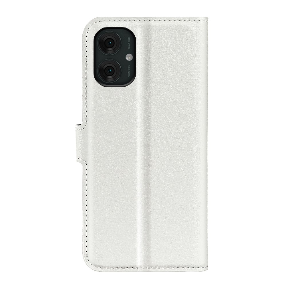  Motorola Moto G55 5G Fodral Litchi Läder Vit