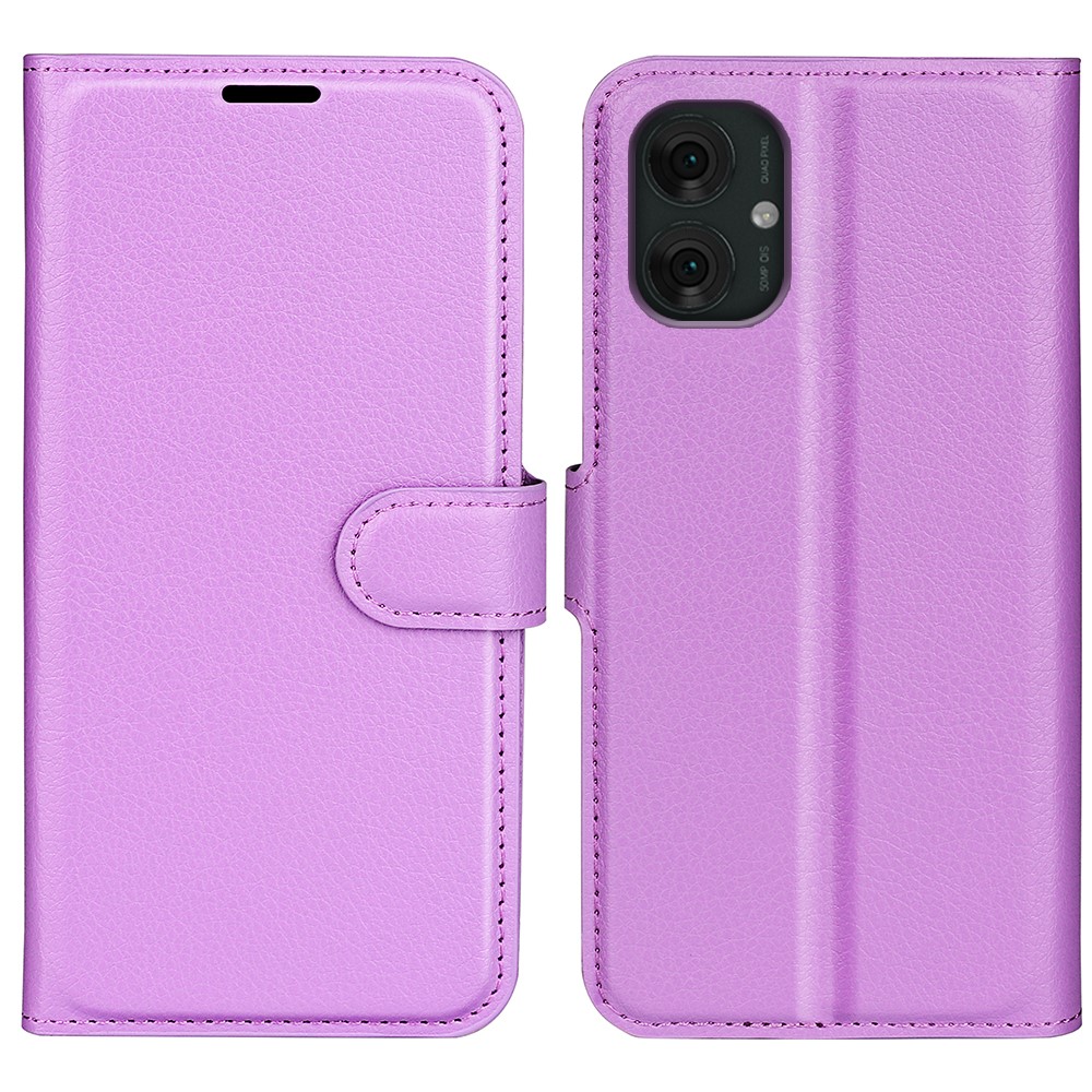 Motorola Moto G55 5G Fodral Litchi Läder Lila