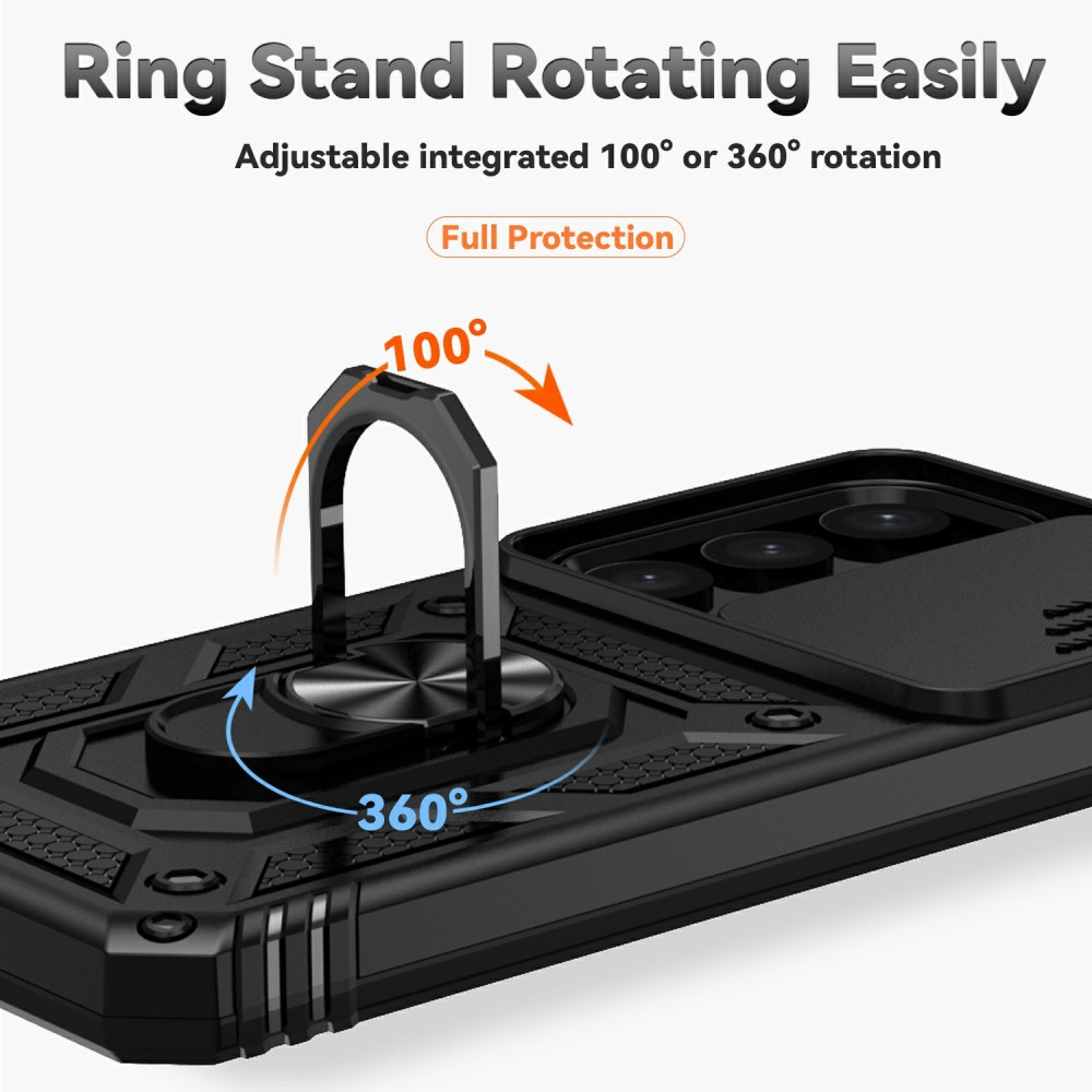  Samsung Galaxy S25 Plus Skal Hybrid Ring CamShield Svart