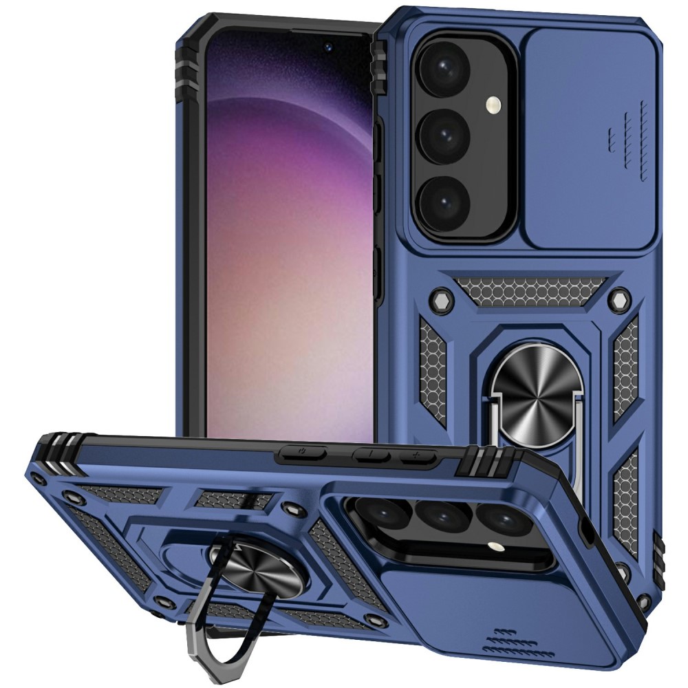  Samsung Galaxy S25 Plus Skal Hybrid Ring CamShield Blå