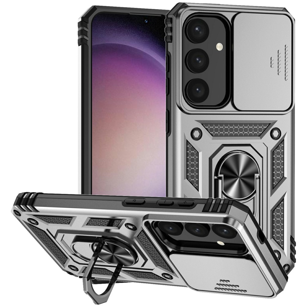  Samsung Galaxy S25 Plus Skal Hybrid Ring CamShield Silver