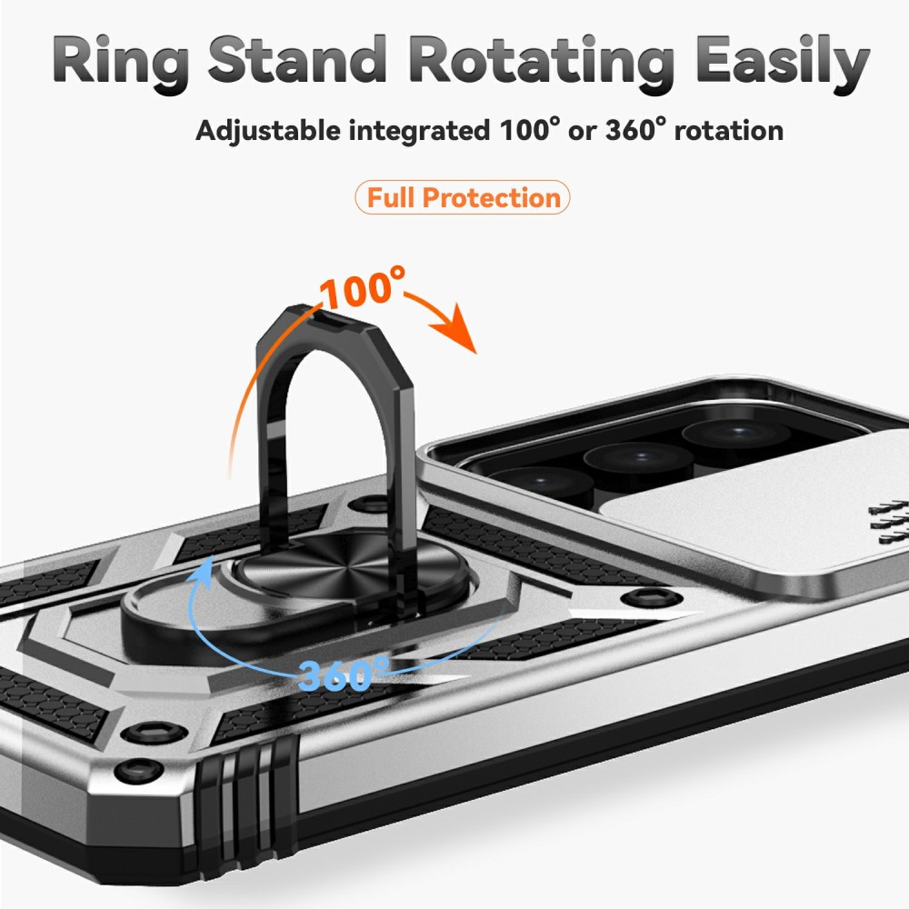  Samsung Galaxy S25 Plus Skal Hybrid Ring CamShield Silver