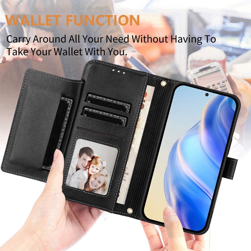  Samsung Galaxy S25 Plus Fodral Multifunktionell Läder Svart