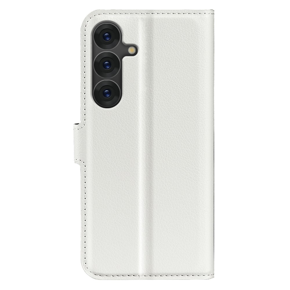  Samsung Galaxy S25 Plus Fodral Litchi Läder Vit