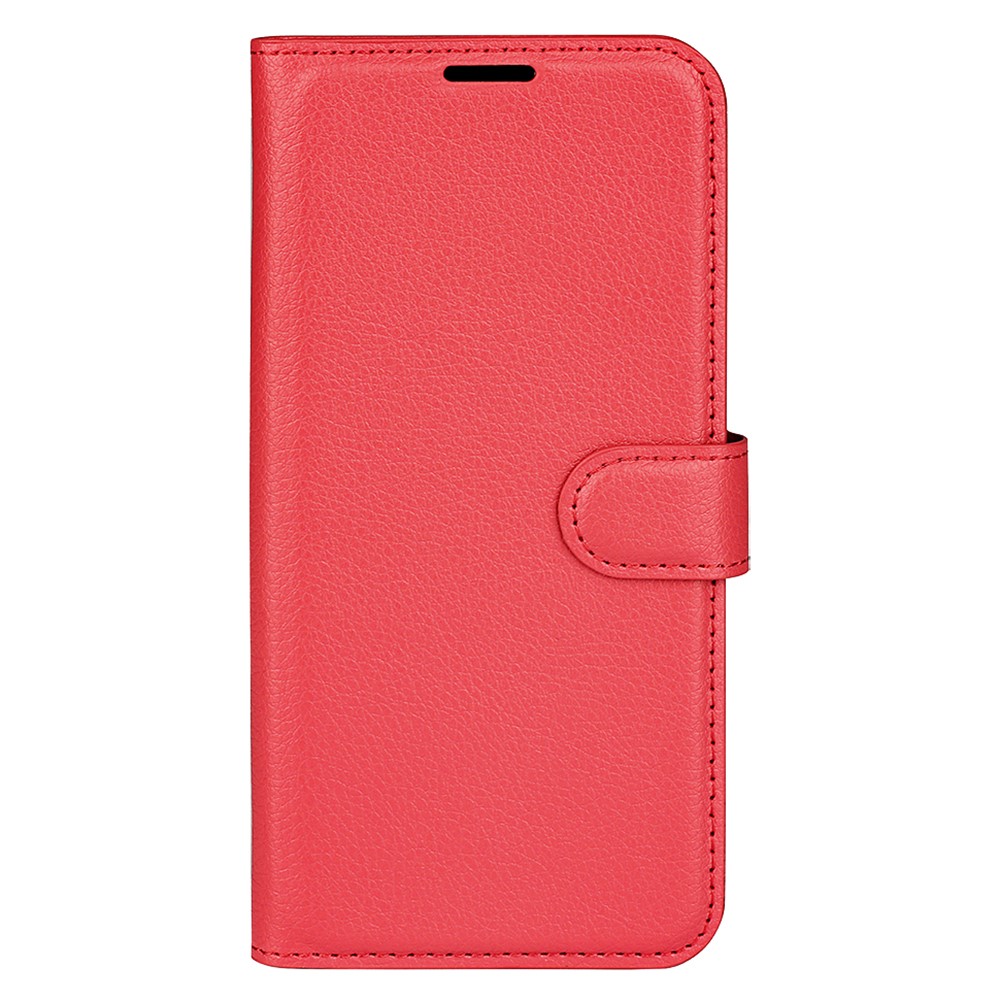  Samsung Galaxy S25 Plus Fodral Litchi Läder Röd