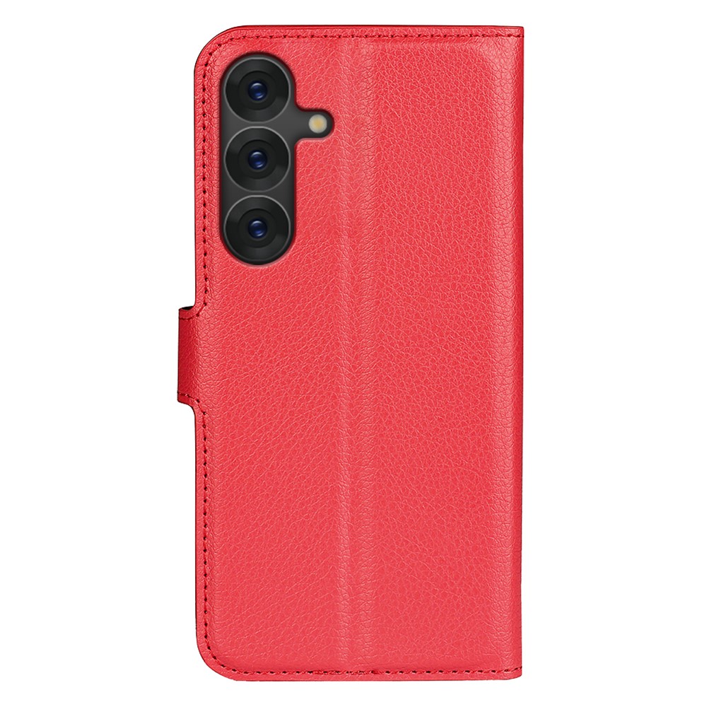  Samsung Galaxy S25 Plus Fodral Litchi Läder Röd