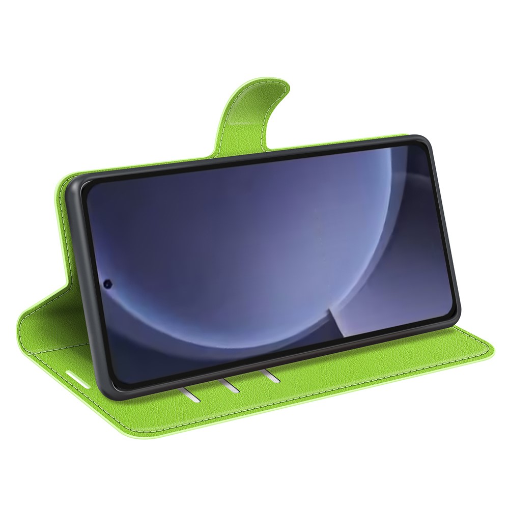  Samsung Galaxy S25 Plus Fodral Litchi Läder Grön