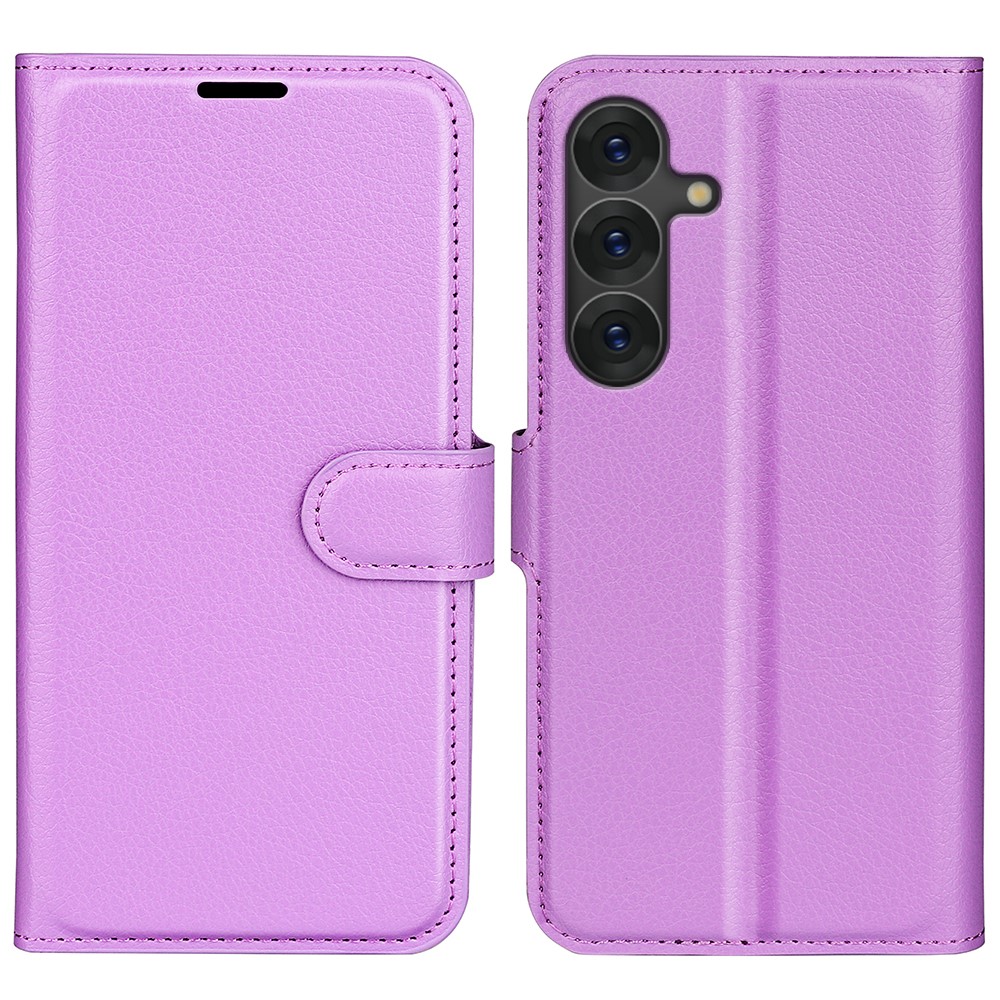  Samsung Galaxy S25 Plus Fodral Litchi Läder Lila