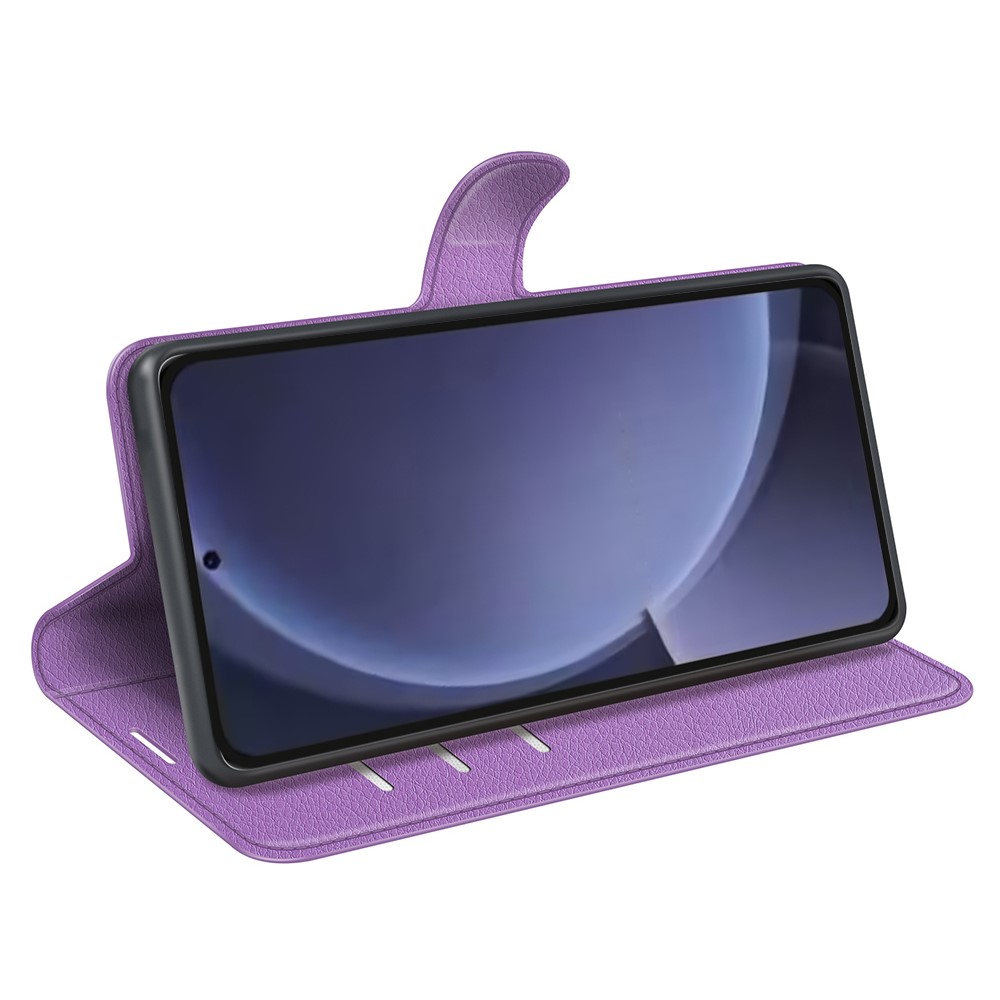  Samsung Galaxy S25 Plus Fodral Litchi Läder Lila