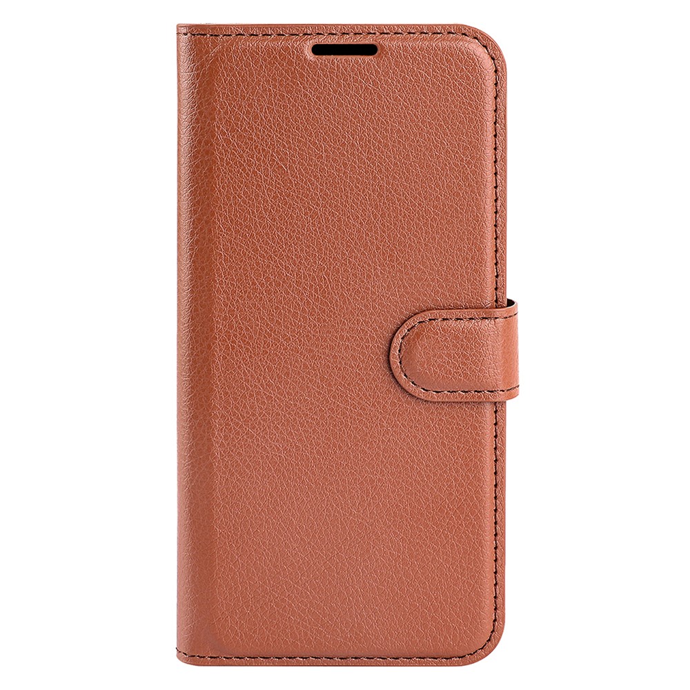  Samsung Galaxy S25 Plus Fodral Litchi Läder Brun