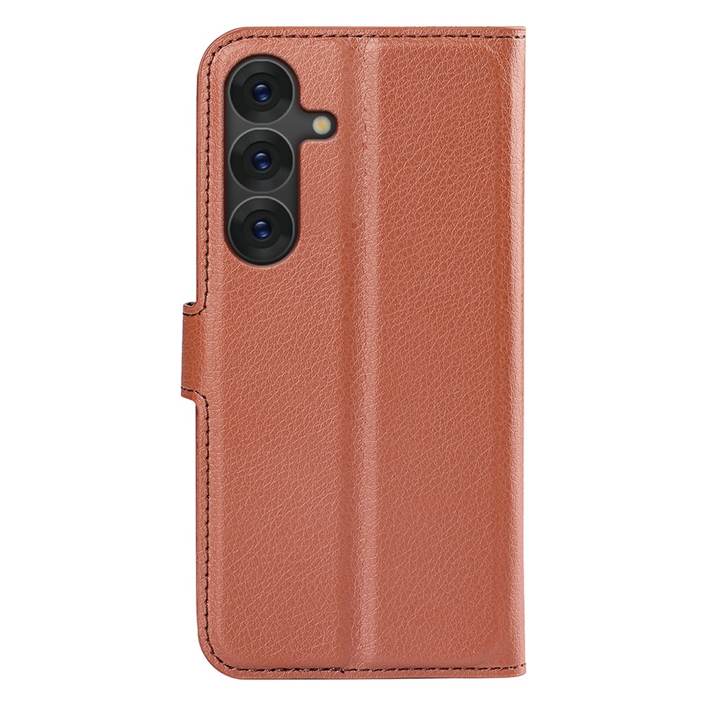  Samsung Galaxy S25 Plus Fodral Litchi Läder Brun