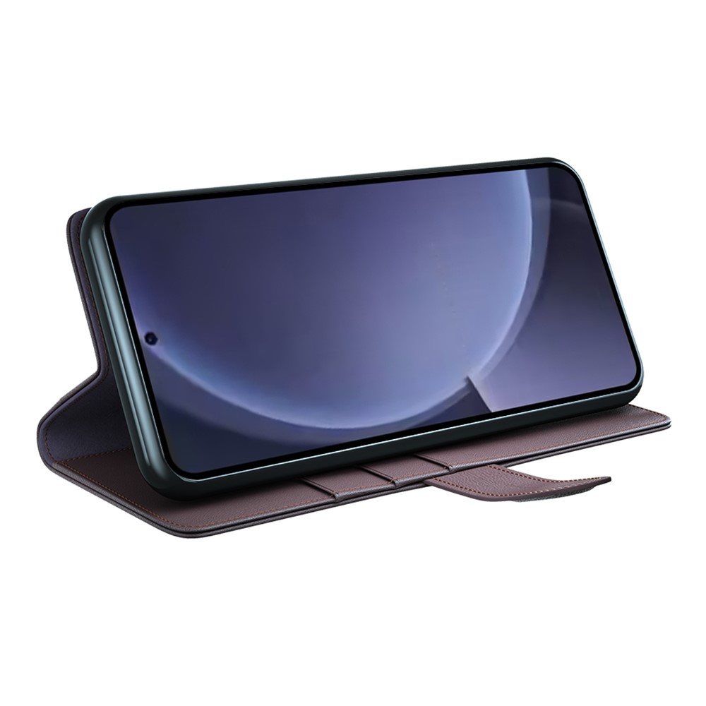  Samsung Galaxy S25 Plus Fodral Premium Äkta Läder Brun