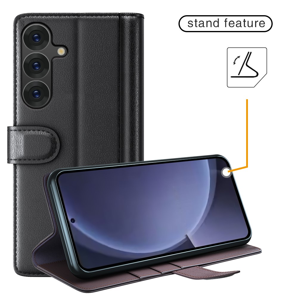  Samsung Galaxy S25 Plus Fodral Premium Äkta Läder Brun
