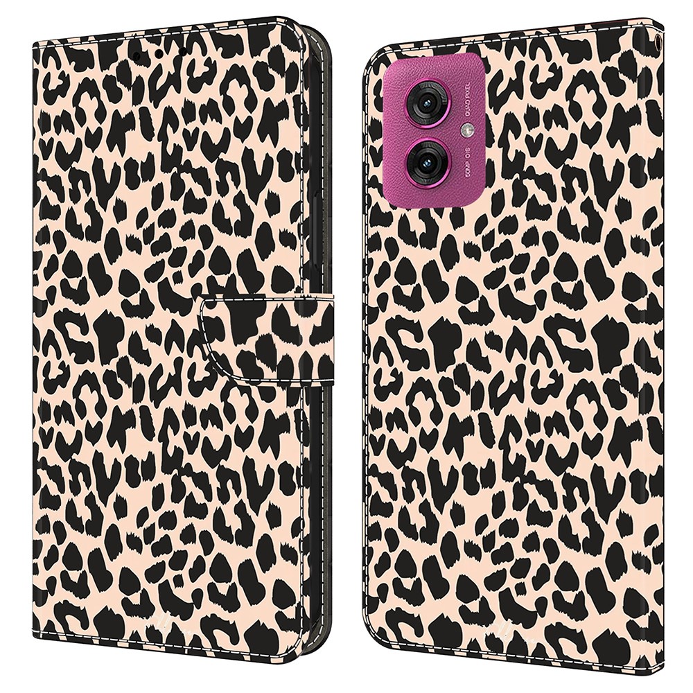  Motorola Moto G55 5G Fodral Läder Leopard