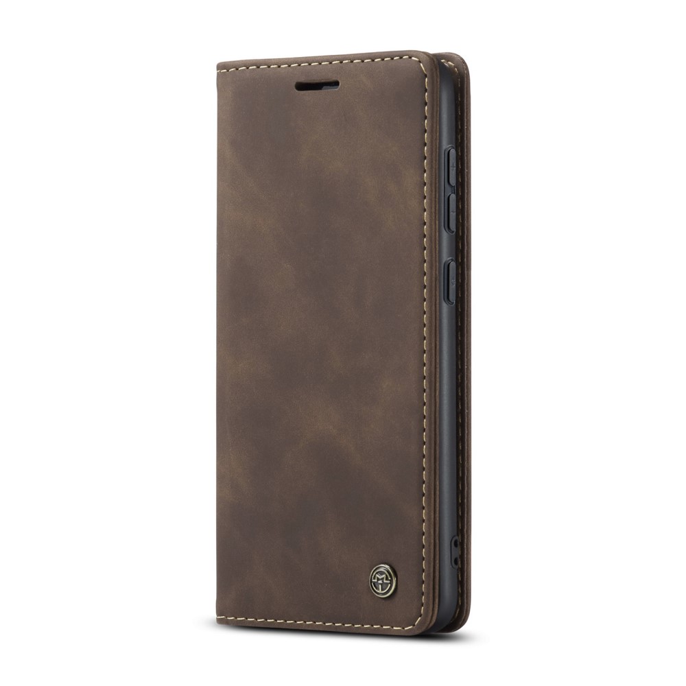 CASEME CASEME Samsung Galaxy S25 Plus Fodral Flip Retro Läder Mörk Brun