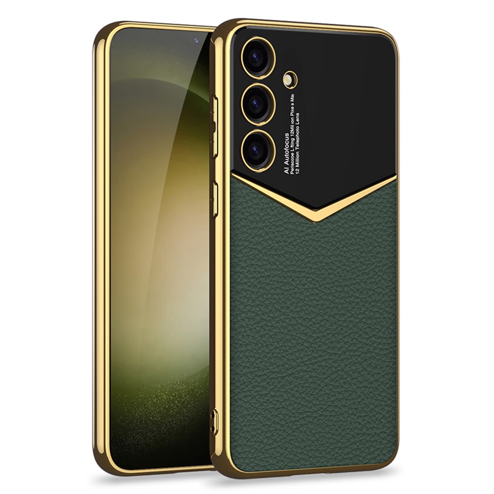 GKK GKK Galaxy S25 Plus Skal Läder Hybrid Electroplate Grön