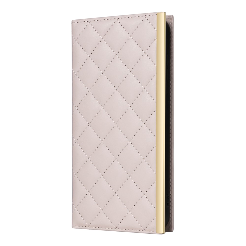  Samsung Galaxy S25 Plus Fodral Rhombus Läder Beige