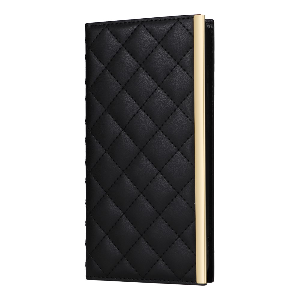  Samsung Galaxy S25 Plus Fodral Rhombus Läder Svart