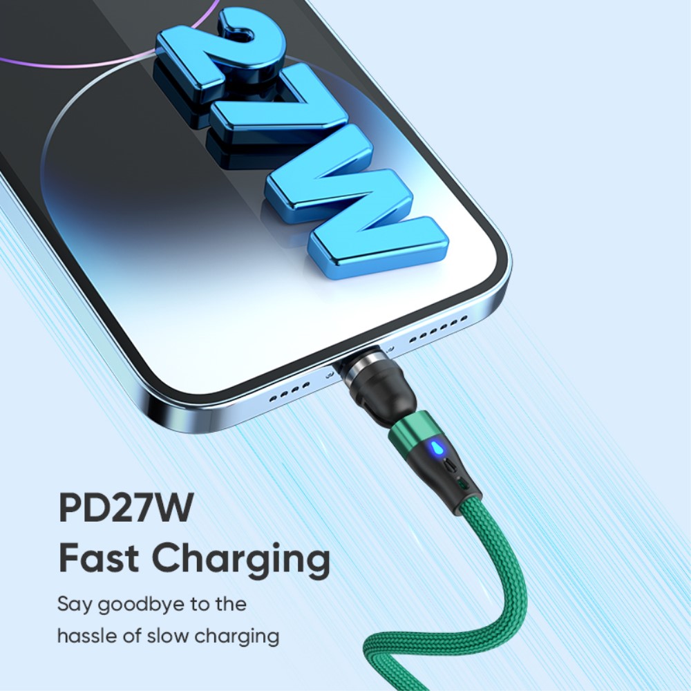 ENKAY ENKAY 1 m 2in1 PD 60W USB-C - Lightning/USB-C 360° Magnetkabel