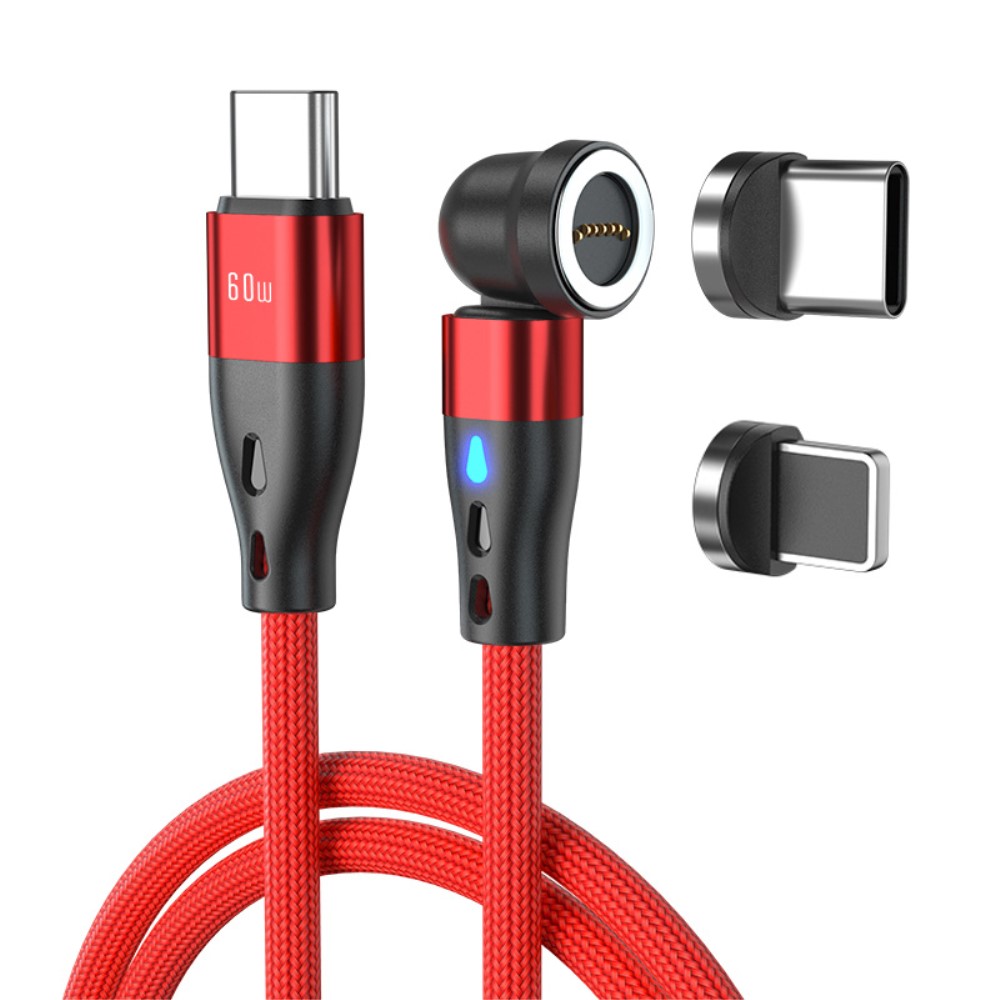 ENKAY ENKAY 1 m 2in1 PD 60W USB-C - Lightning/USB-C 360° Magnetkabel