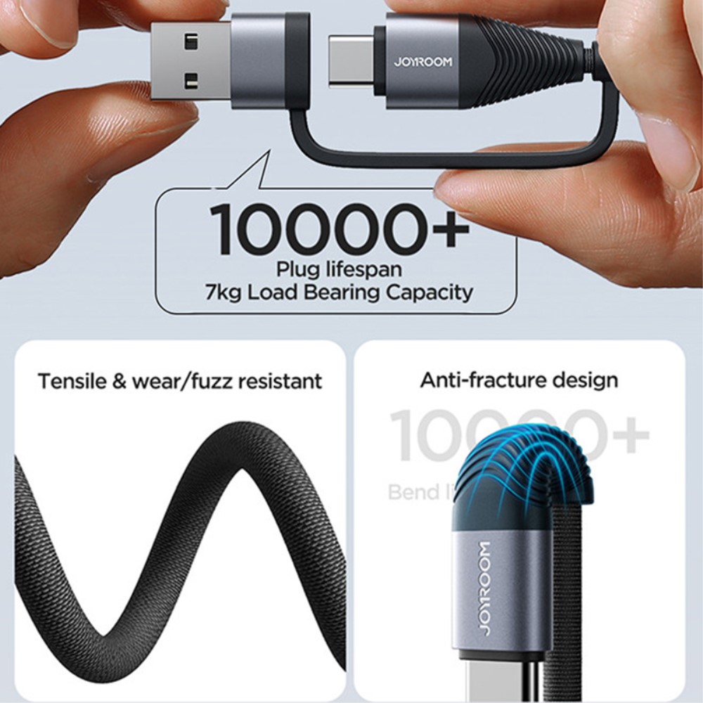 JOYROOM Joyroom 1.2 m 4in1 USB-C/USB-A - USB-C / Lightning Svart