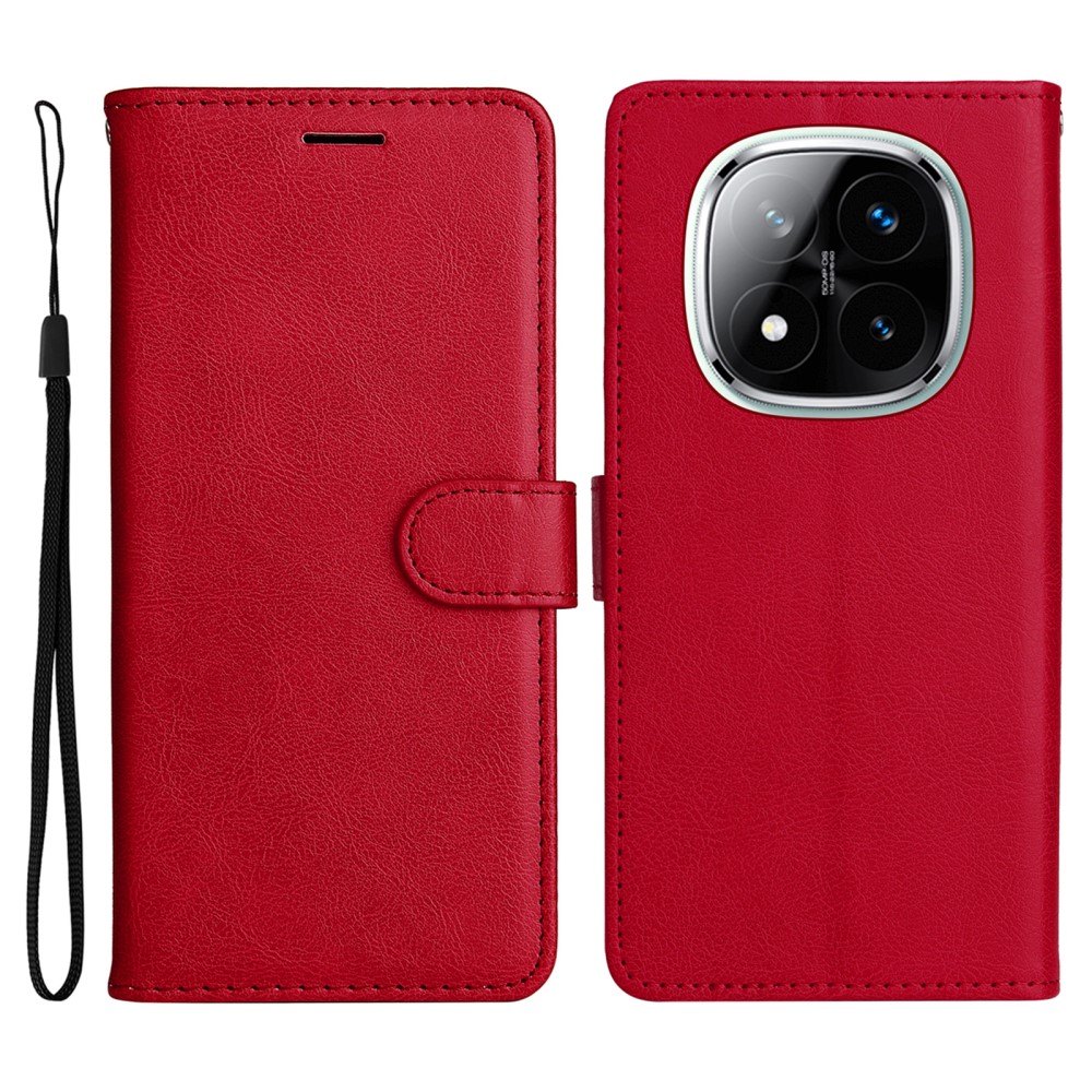  Xiaomi Redmi Note 14 Pro/Pro Plus 5G Fodral Solid Läder Röd
