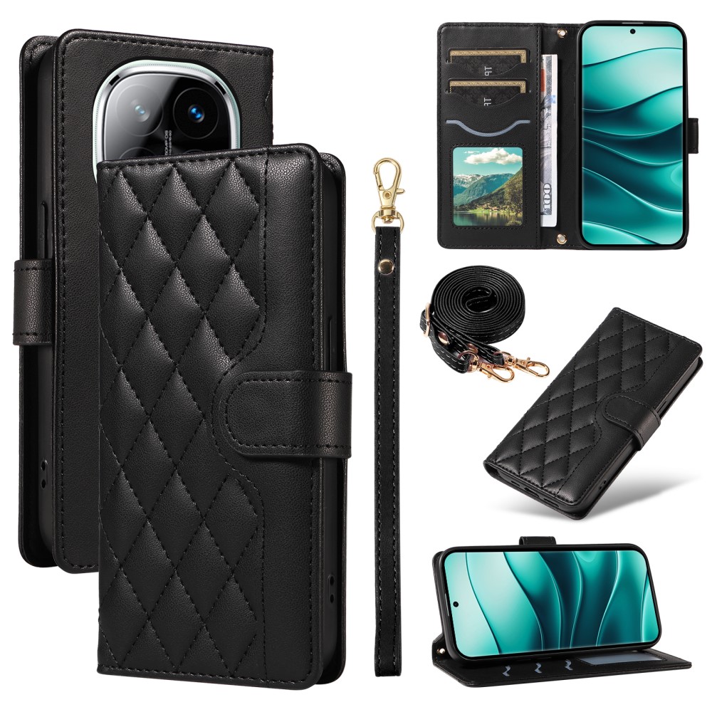  Xiaomi Redmi Note 14 Pro/Pro Plus 5G Fodral Rhombus Läder