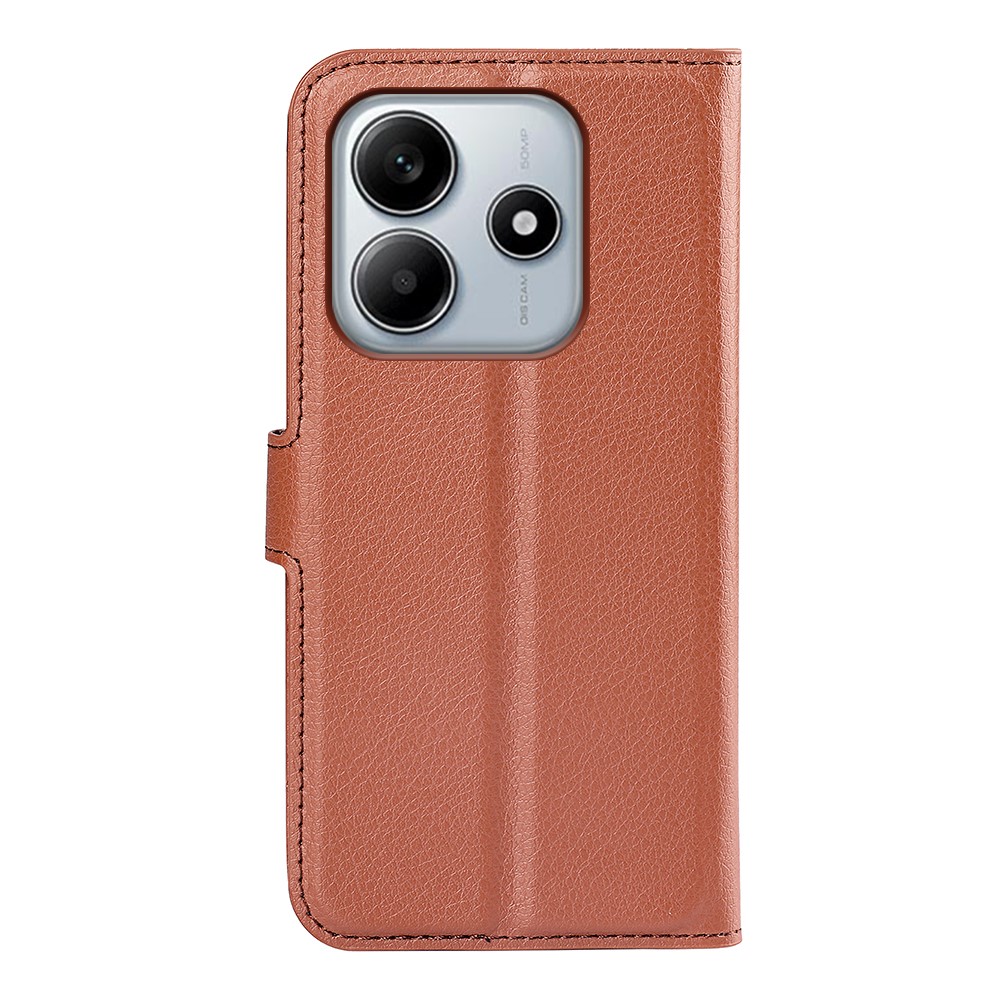  Xiaomi Redmi Note 14 5G Fodral Litchi Läder Brun