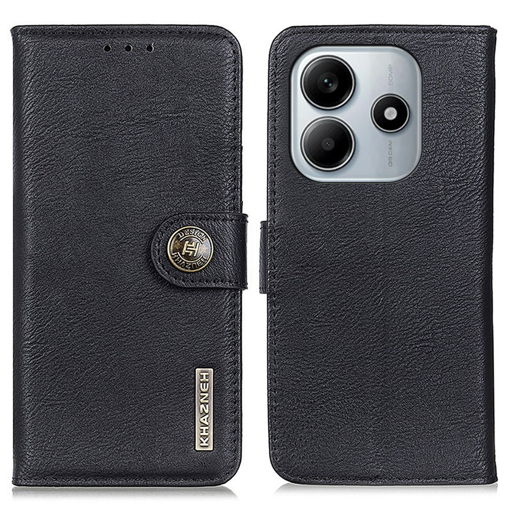 KHAZNEH KHAZNEH Xiaomi Redmi Note 14 4G Fodral Läder Svart